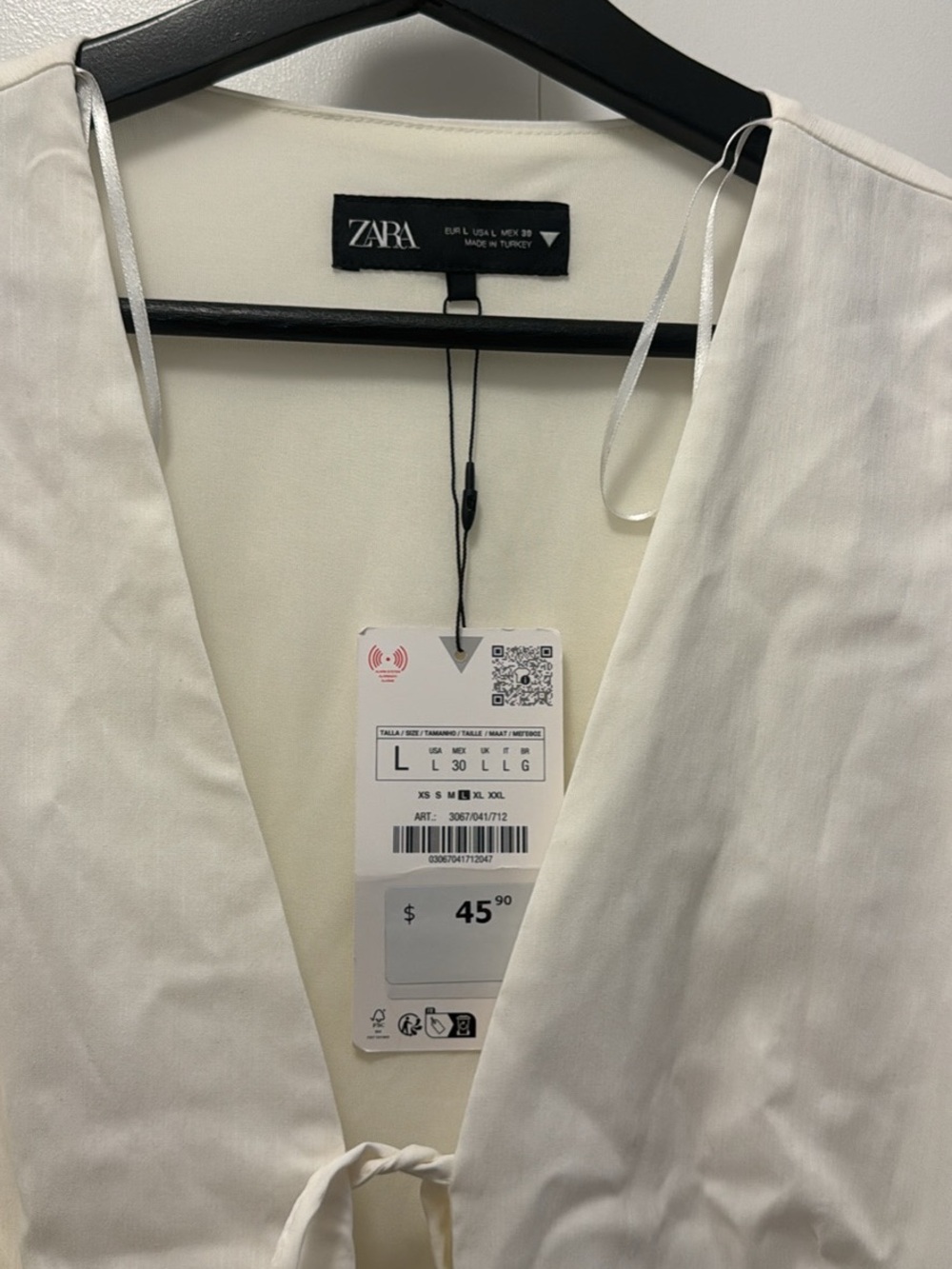 Zara Cream Tie-Front Sleeveless Vest - Picture 2 of 4